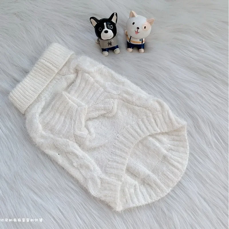 White Princess Sweater Dog Clothes Sweet Bowknot Design Small Dog Clothing Cat Kawaii Warm Thick Fashion Pet Products Wholesale