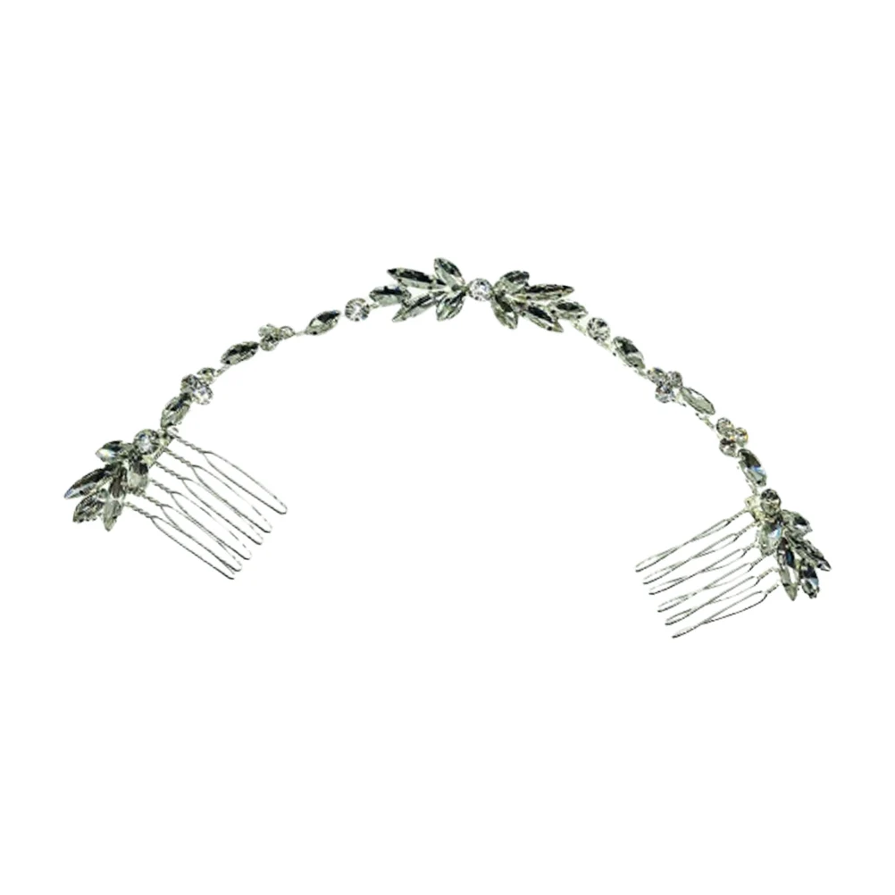

Flower Hair Comb Elegant Bridal Headpieces Rhinestone Women Headdress Wedding Party Accessories Hair Band Modeling