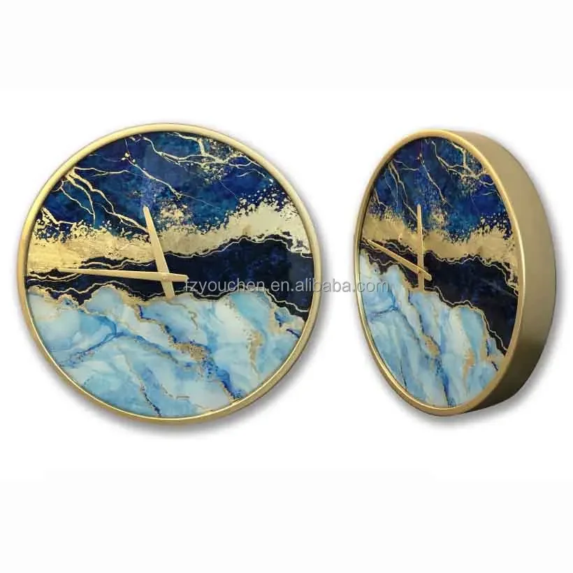 

-Modern Living Room Decorative Mirrored Wall Clock Quartz Iron Single Face Needle Display