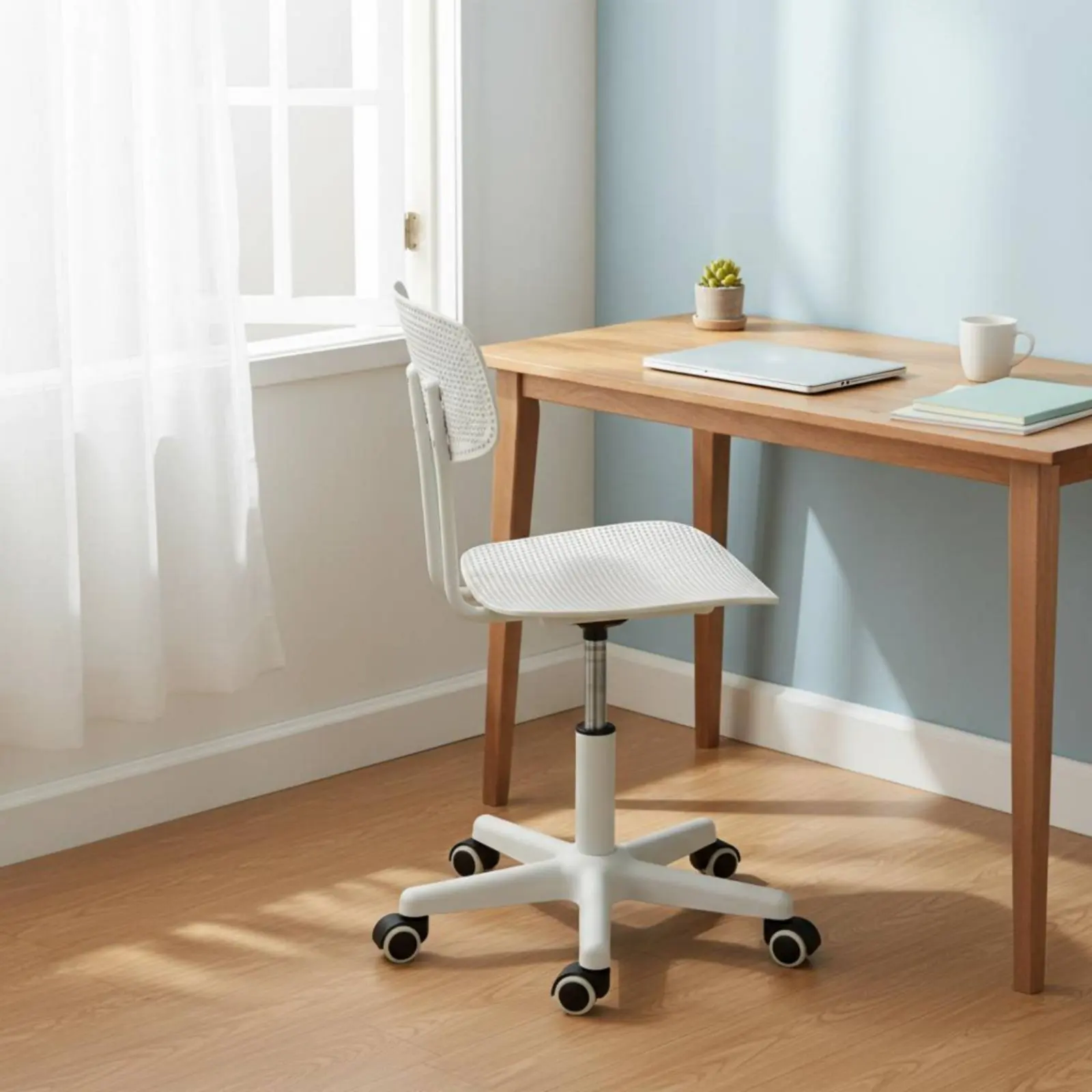 Adjustable Rolling Desk Chair Breathable Design Rolling Rotating Chair Space-Saving Waterproof for Teens view 2