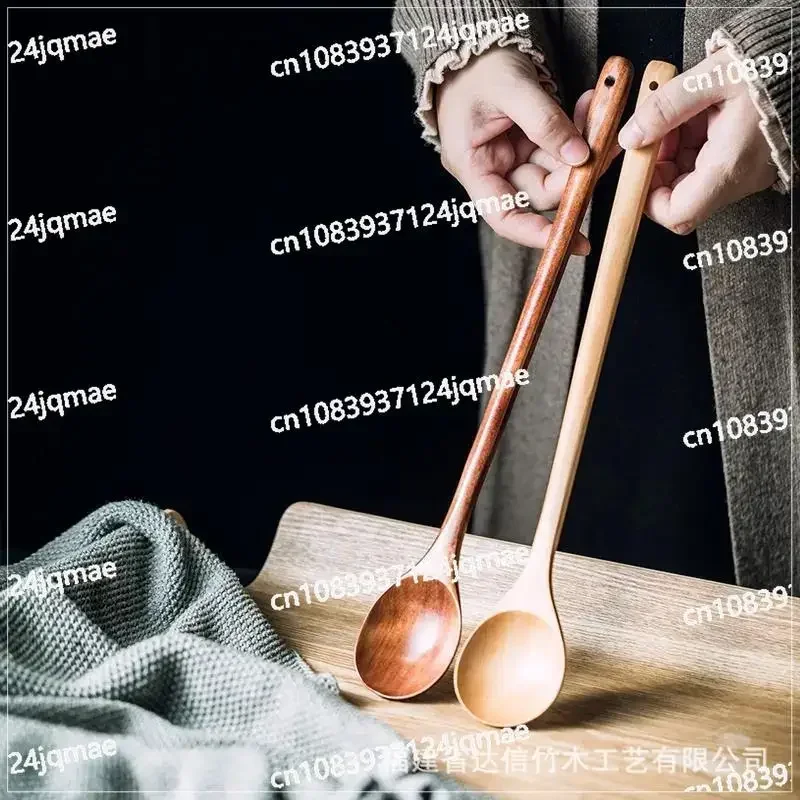 Cuchara de madera de mango largo para cocinar, cuchara de cocina extendida de madera, cuchara de salsa de sopa de Miso coreano, enzima de miel