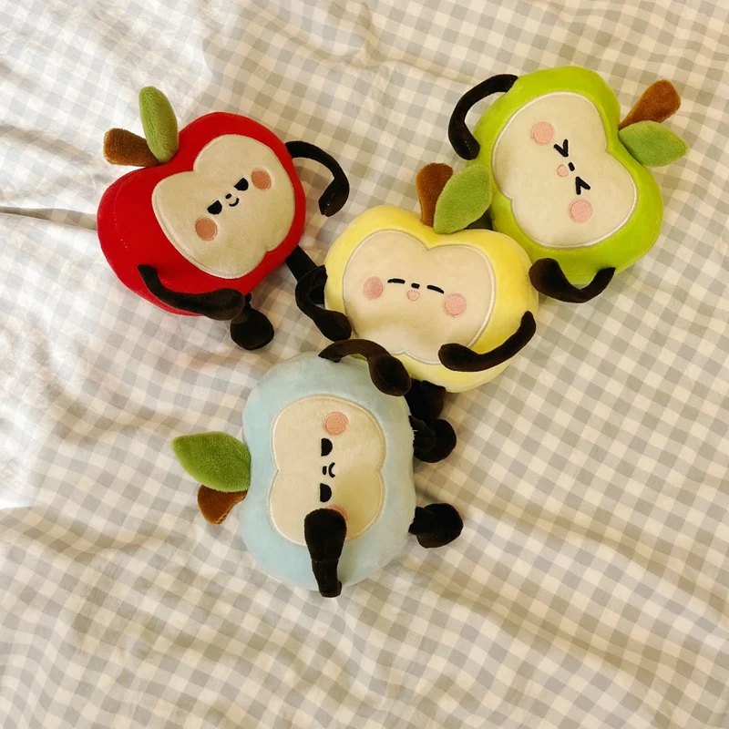 

Happy Mood Series Apple Plush Toys Soft Stuffed Emote Fruit Toys Mini Cartoon Apple Doll Cuddly Desktop Decor Kids Gift