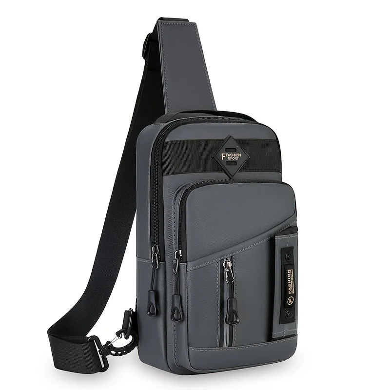 Multifunktionale Outdoor-Herren-Brusttasche, stilvolle Nylon-Umhängetasche, lässig, Sport, mehrere Fächer, Umhängetasche – Detail 3
