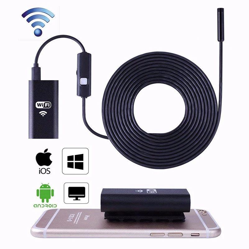 

HD 5.5mm Wifi Endoscope Camera Mini Mobile Endoscope with Transmitter Box USB Borescope Support IOS Android Computer Device