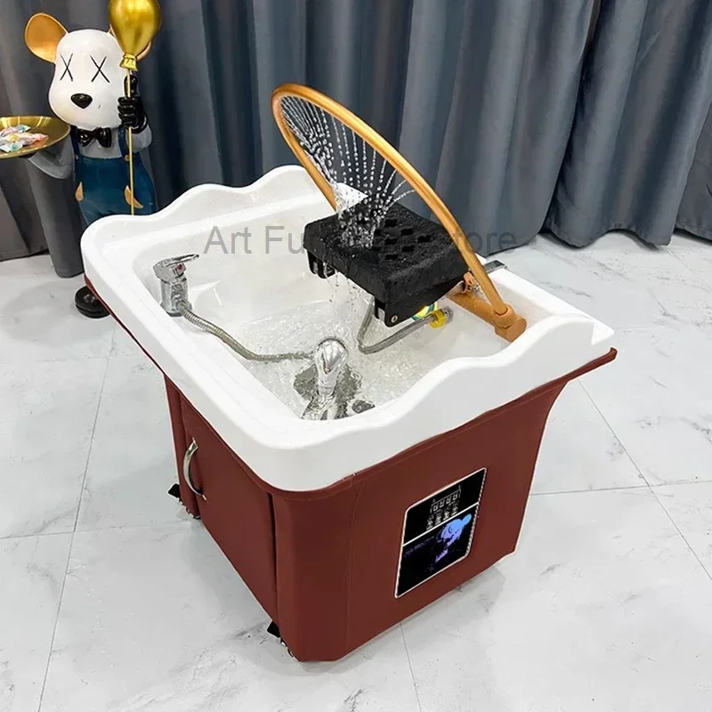 Champú de belleza, silla de salón de belleza, silla para lavar el cabello, lavabo de champú, lavabo de champú para Spa, lavacabezas, muebles de