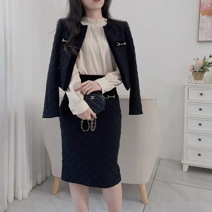 

Ele Pure Silk irt Women's Stand Collar Gored Skirt Design Earlet Lace Trim Long Sve Regular Fit Commute Sle irt