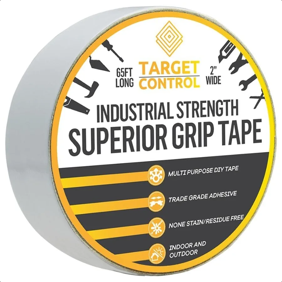 TargetControl™ 65FT x 2'' Carpet Tape Double Sided Rug Tape Grippers for Hardwood Floors and Area Rugs Carpet Binding Tape Stro