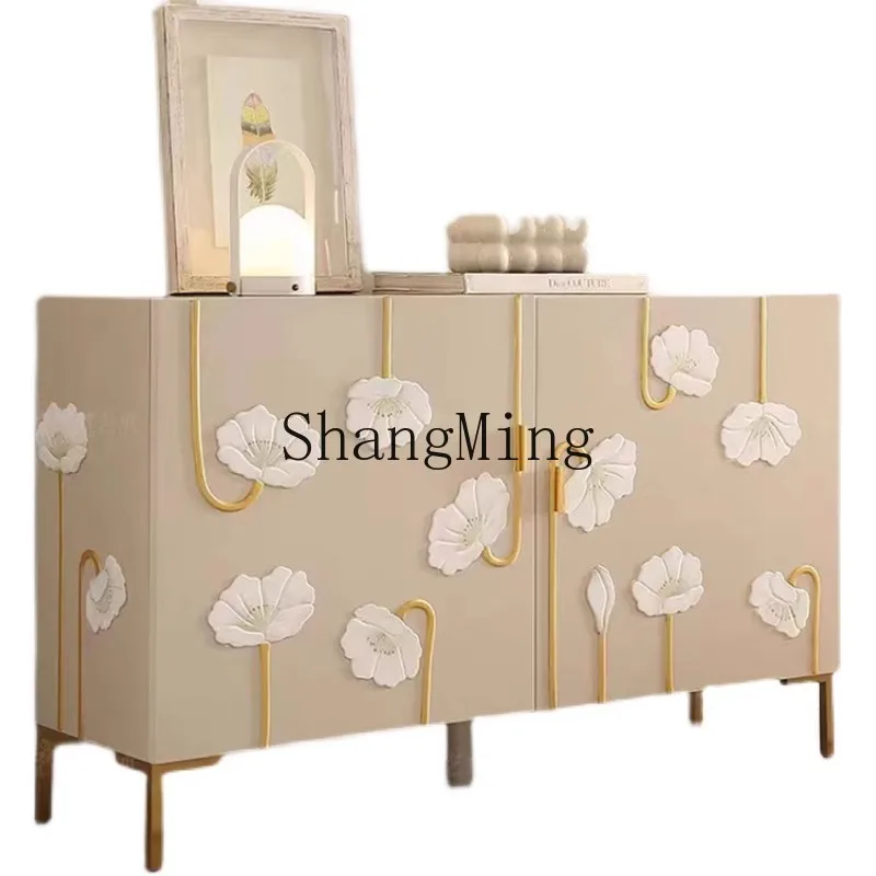 

CL Simple Cream Wind Entrance Cabinet Painted Art Creative Shoe Cabinet Can Store Storage Side Cabinet Household Partition