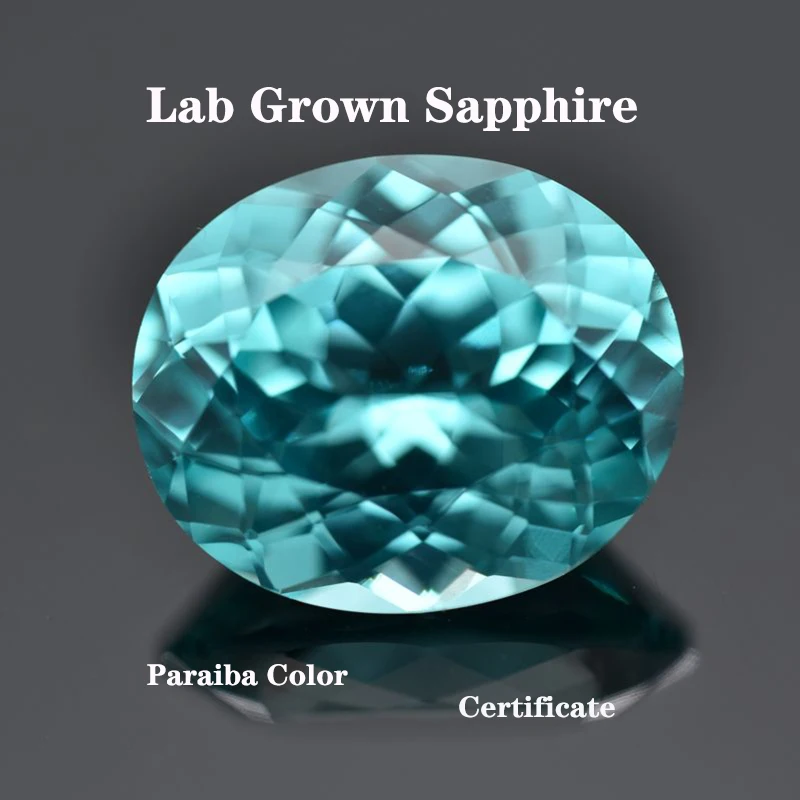 

Lab Grown Paraiba Oval Shape Gemstone for Diy Charms Jewelry Making Materials Selectable with AGL Certificate Wholesale Price