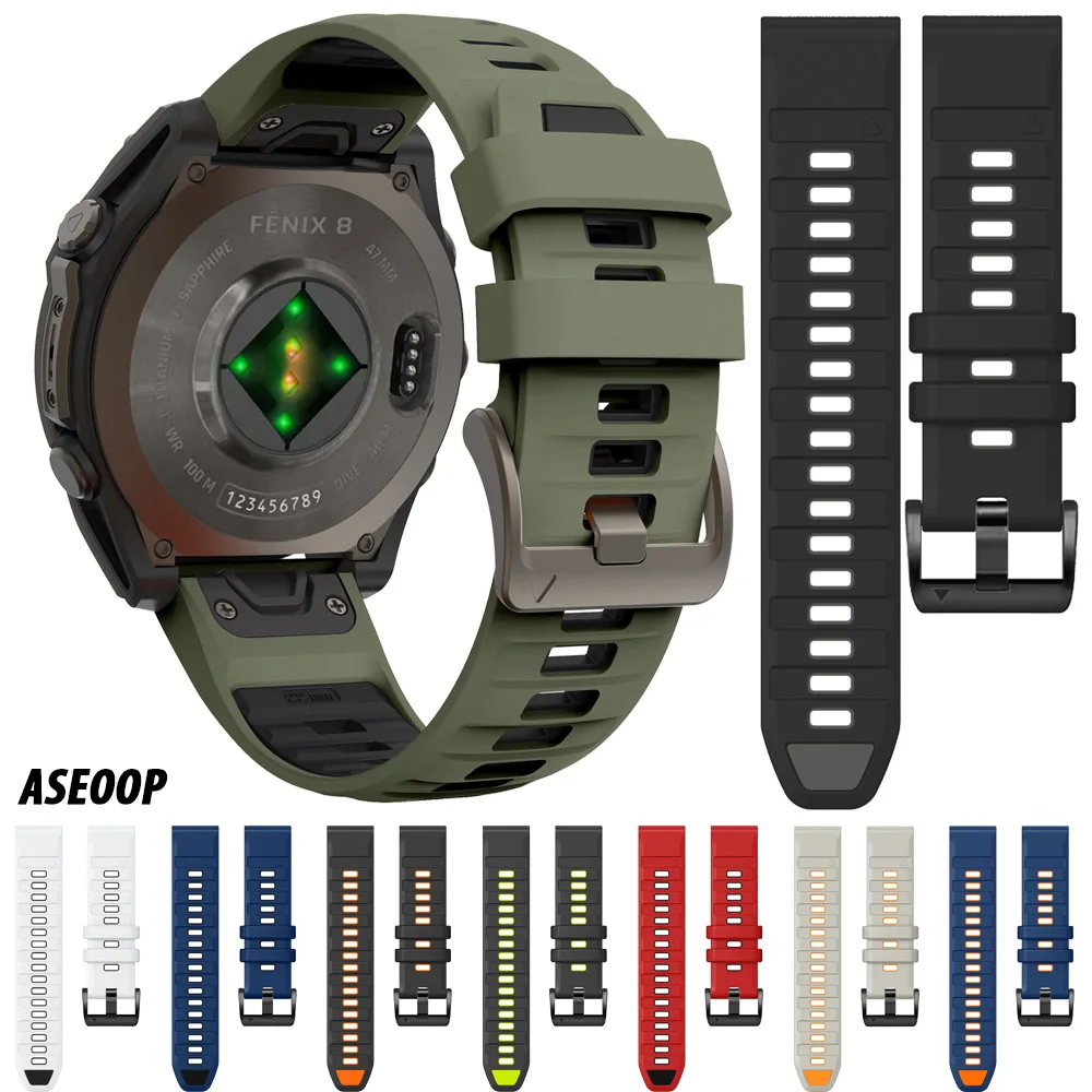 

Ремешок QuickFit для Garmin Forerunner 970/965 Fenix 8 E 7X 7 6 6X Pro 5/Enduro 3 Epix Pro Gen 2 Mk2i, силиконовый браслет 26 мм 22 мм