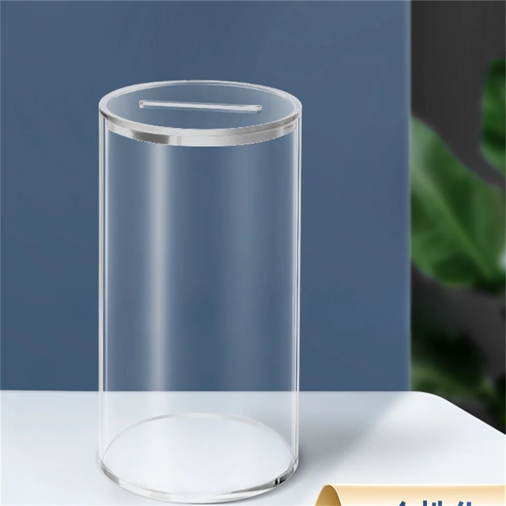 Coin Savings Container Home Decor Desk Organizer  Acrylic Transparent Money Box Reusable Money Saving Box Bills