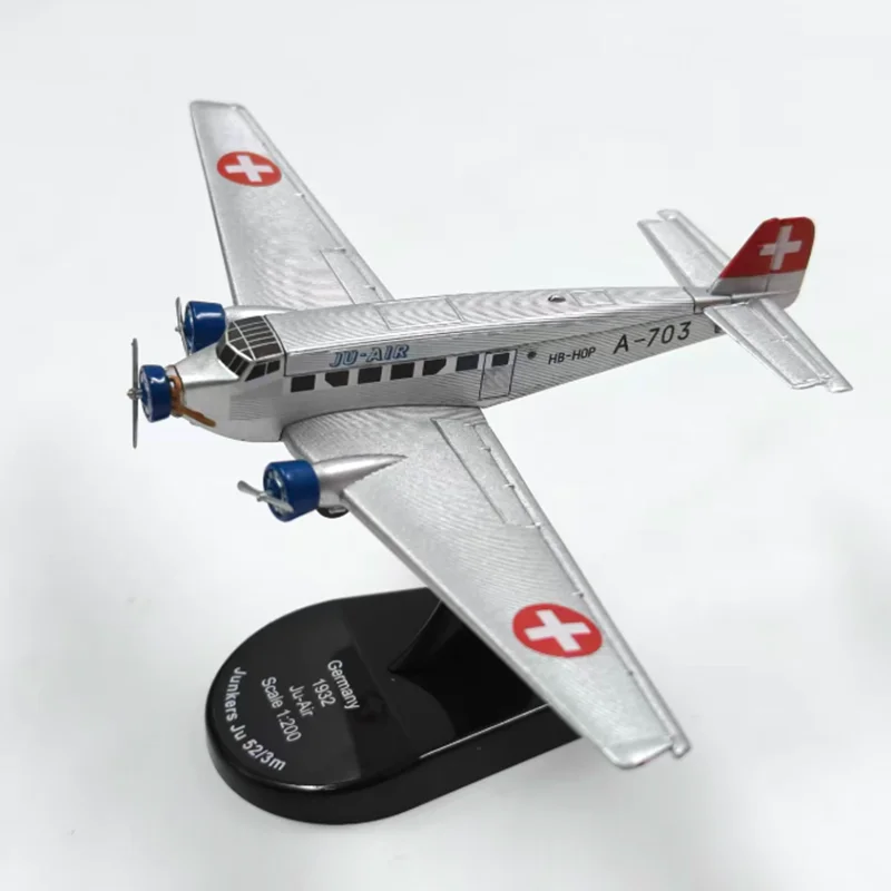 ダイキャスト 1:200 スケール Ju-52 合金航空機モデル 静態コレクション 装飾されたホリデーギフト おもちゃ 記念品ギフト