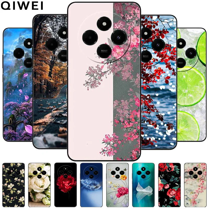 Phone Cover for Xiaomi Redmi 14C Case Flowers Printed Silicone TPU Bumpers for Redmi14C 14 C 14C 4G Protection Soft Back Covers