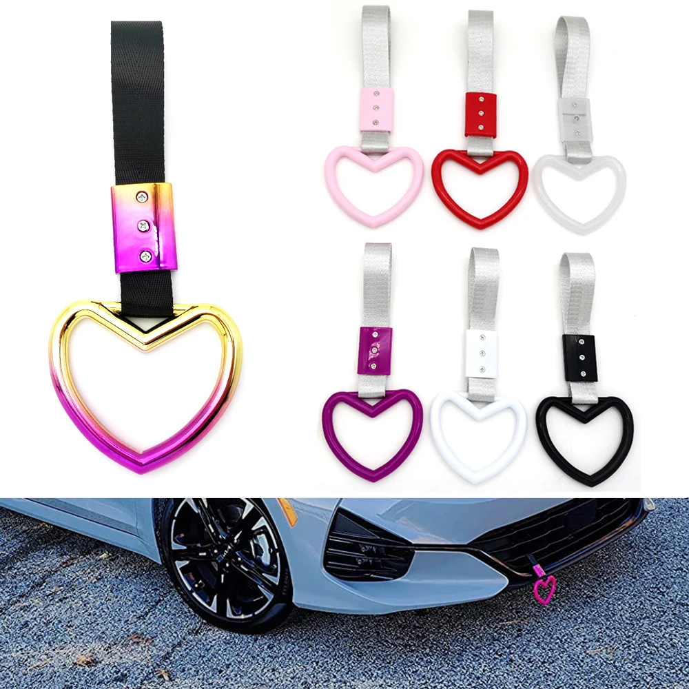 1pcs JDM Train Bus Handle Hand Strap New Tsurikawa Ring Heart Car Styling Drift Charm Strap Warning Ring Car Decoration Supplies