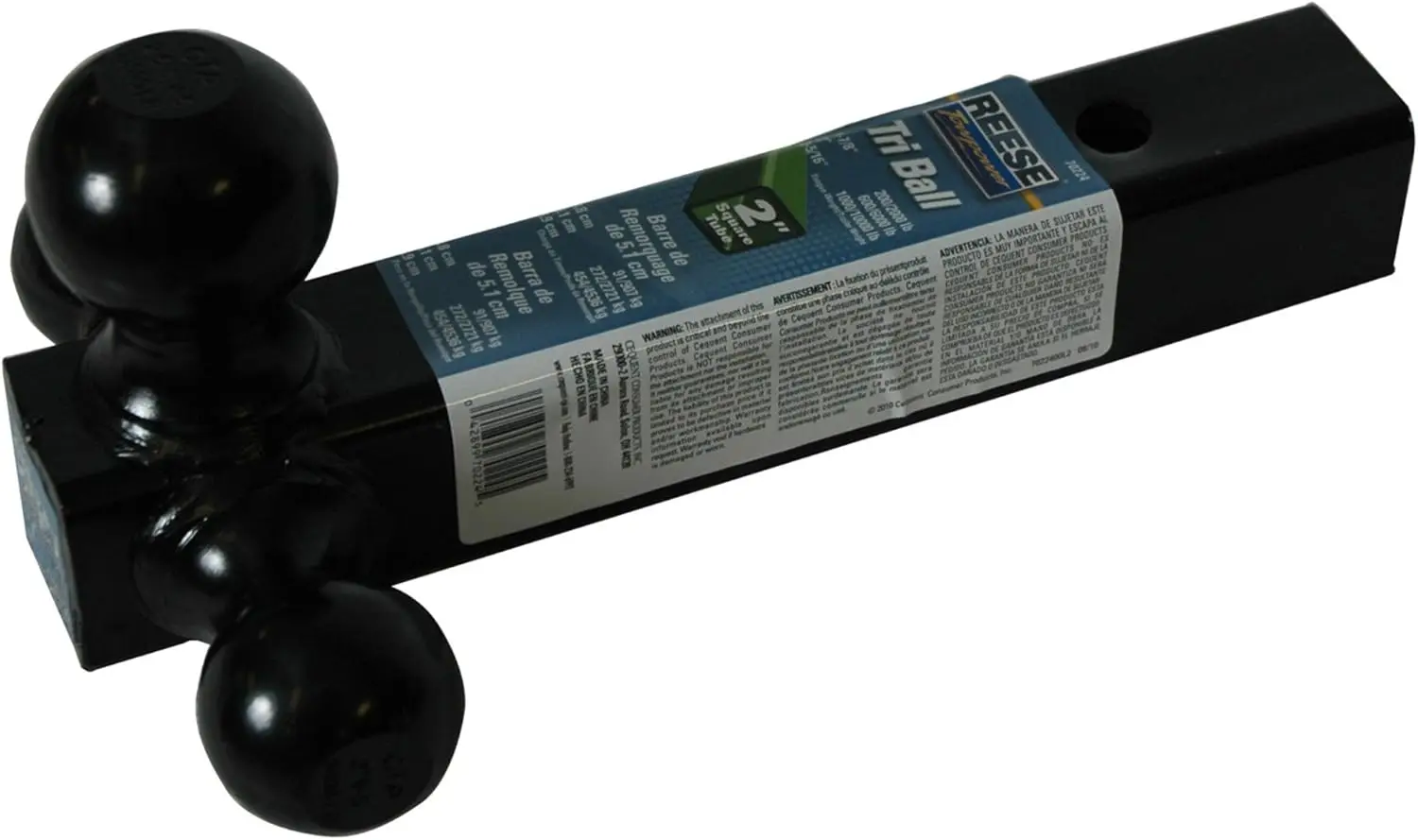 

2" Triple Ball Mount, Black Heavy-Duty Tow Hitch for Trucks & SUVs, Easy Installation