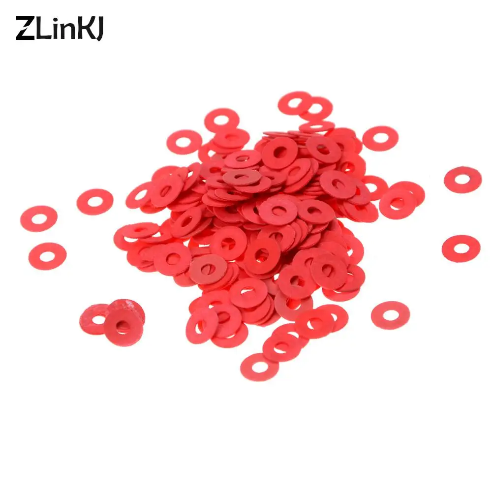 

100 Pcs Insulating Fiber Washers DIY Tool Practical Red Motherboard Screw 3mm