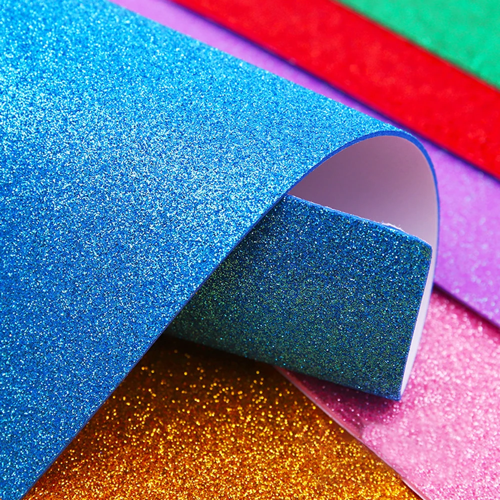 10sheets Adhesive Glitter Paper Color EVA Foam With Sticky Back Colorful Sponge Board Foamy  Handmade Diy Craft Decor Supplies