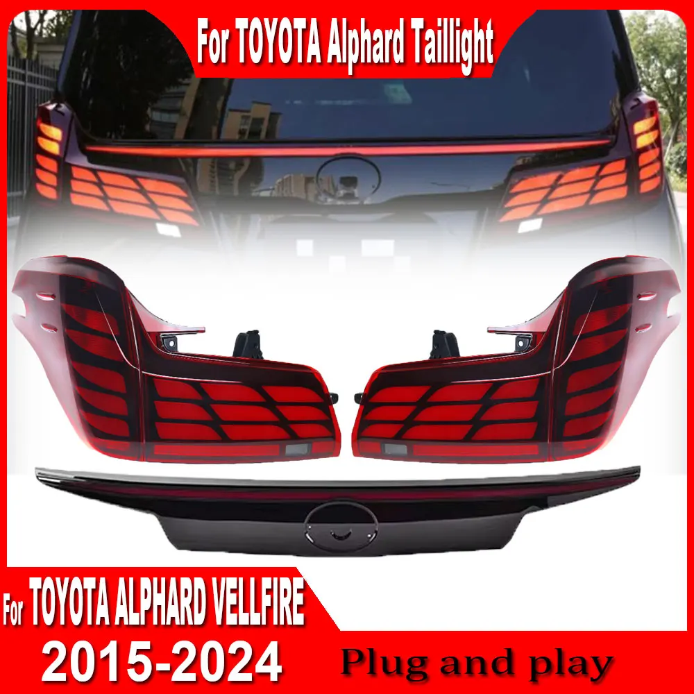 Car Tail Lights For Toyota Alphard Vellfire 2015 2016 2017-2023 LED Car Tail Lights Daytime Running Lights Dynamic Turn Signals