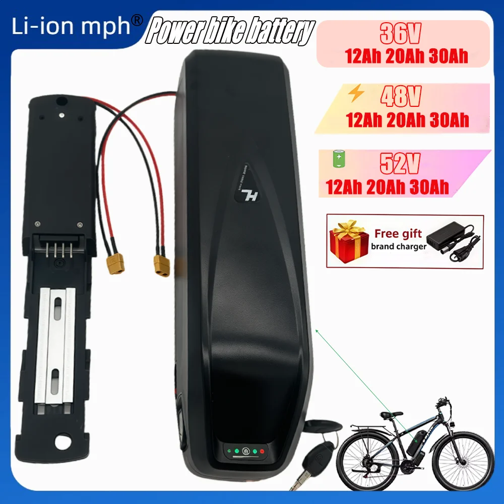 

New 2025 Brand 36V 48V 52V Hailong Aibik Battery built-in 30A BMS 12AH 20AH 30AH 1500W 18650 Battery Free Shipping and Charger