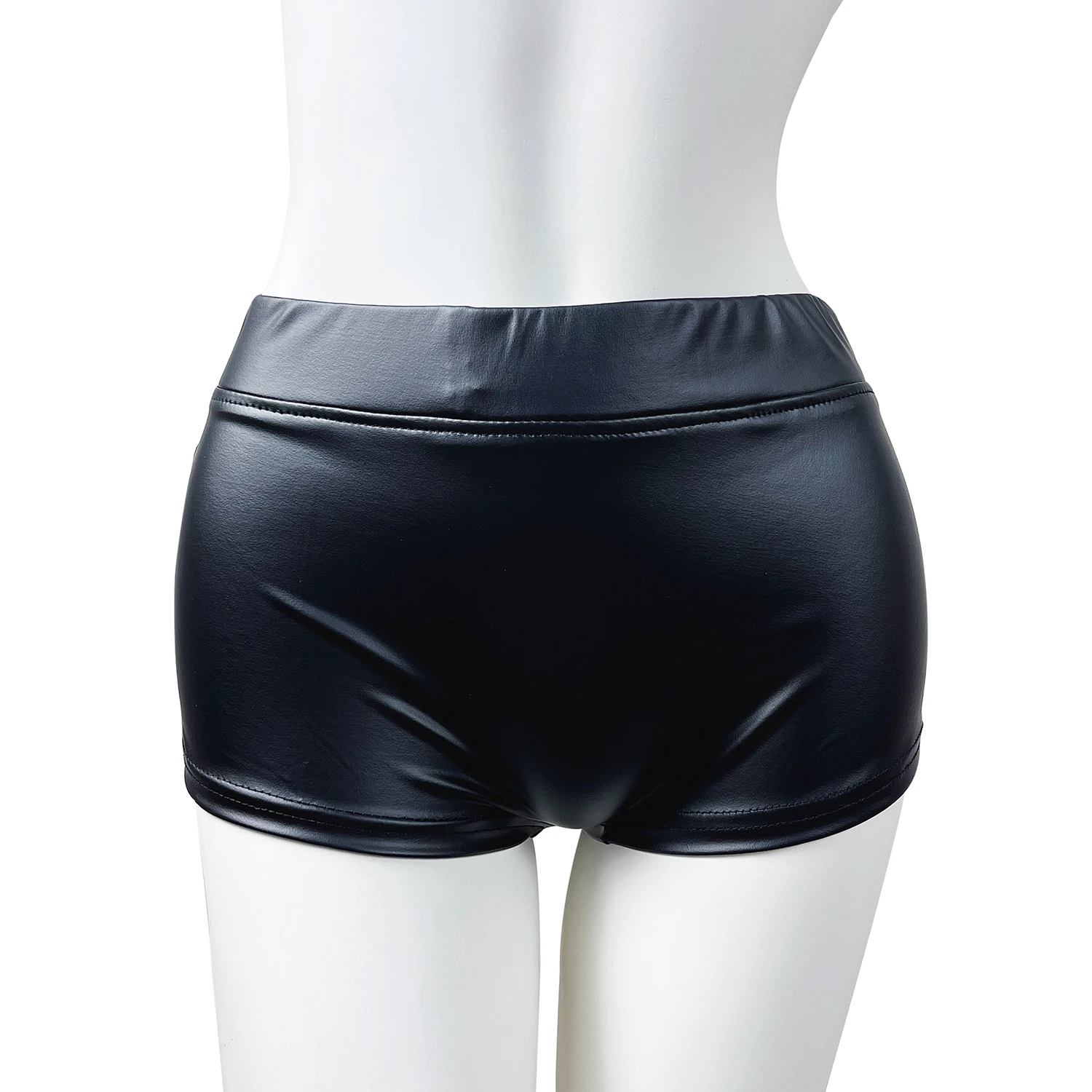 2011 European and American New Women\'s Summer High Elastic Lacquer Leather Casual Low Waist Tight Sexy Wrapped Hip Sports Shorts