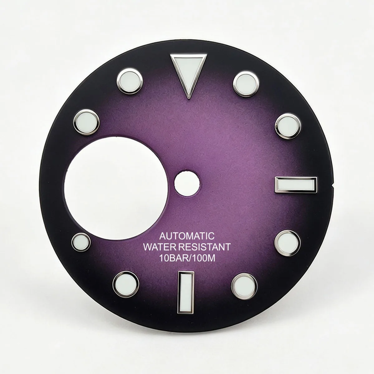 NH38 dial 28.5MM black purple gradient green luminous dial with calendar window watch modification accessories fit NH38 movement