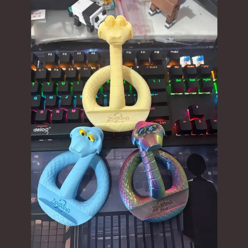 Drukowany w 3D pojemnik na popcorn Gary z Zootopia 2, podstawka pod telefon komórkowy, zabawna figurka kolekcjonerska z kreskówki o zwierzęcym mieście.