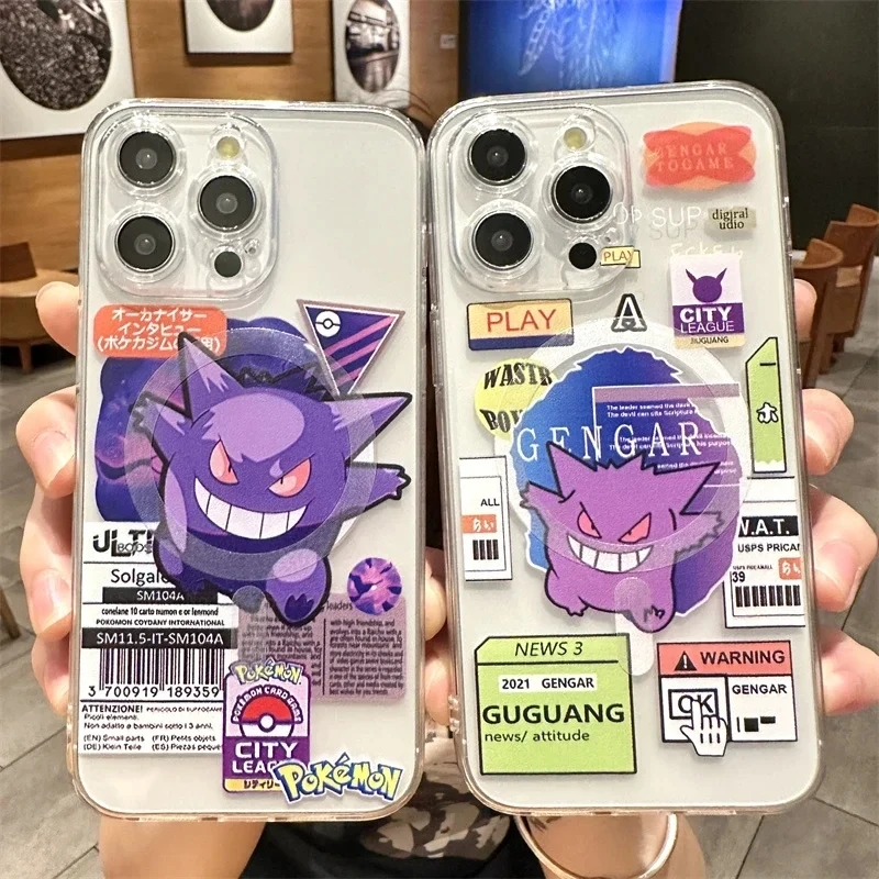 Anime P-Pokemon Case For iPhone 11 12 13 14 15 Pro Max Mini X XS XR 8 7 Plus SE 2020 Soft Clear Magsafe Magnetic Protective Capa