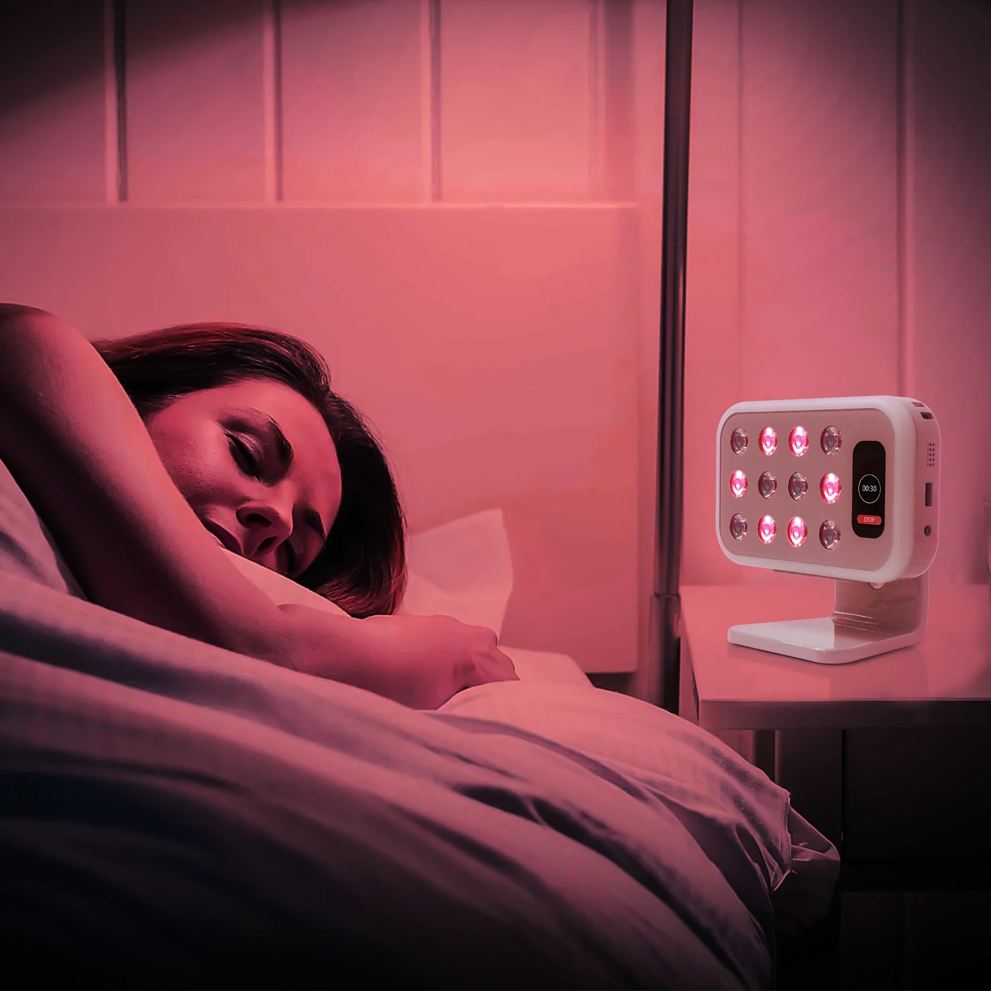 BIOMOL Super Sleep Lamp Bedroom Multifunctional Voice Control Near Infrared Red Light Therapy Sleep Light