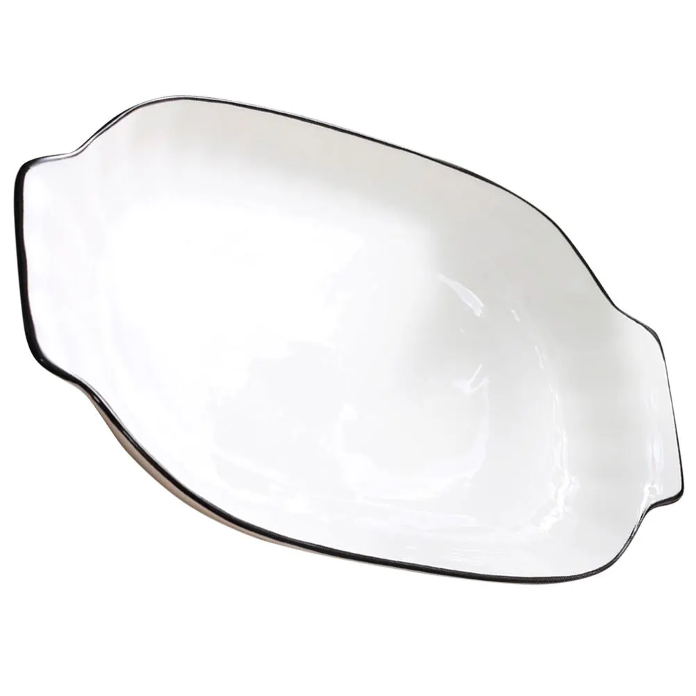 

Ceramic Double Handle High Temperature Resistant Bakeware for Roasting Vegetables Pies Cakes Bread