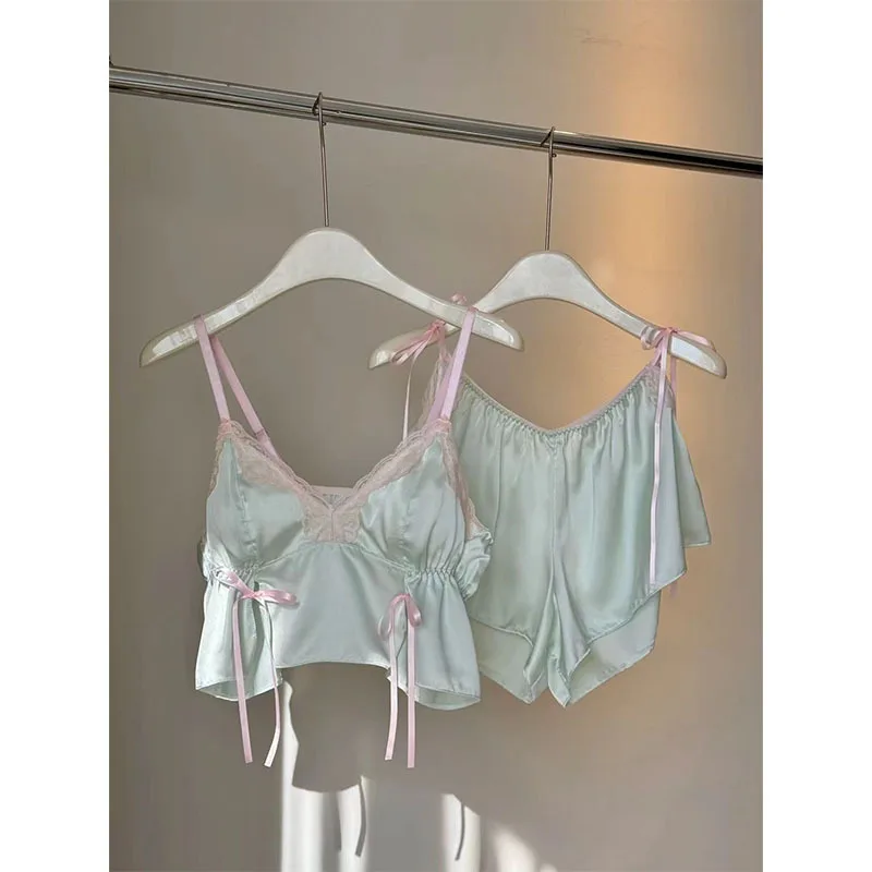 

Pure lace lace lace with chest cushion sleepwear for women's summer new style 2025 plus size suspender sleepwear set