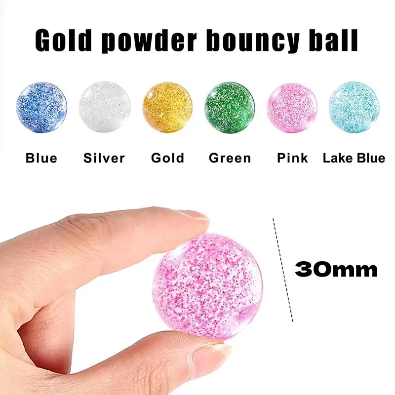 12 Uds. Pelota hinchable de 30MM con purpurina, juguetes para niños y niñas, Balle Rebondissante, pelotas de Kinder Spielzeug para niños, juguetes