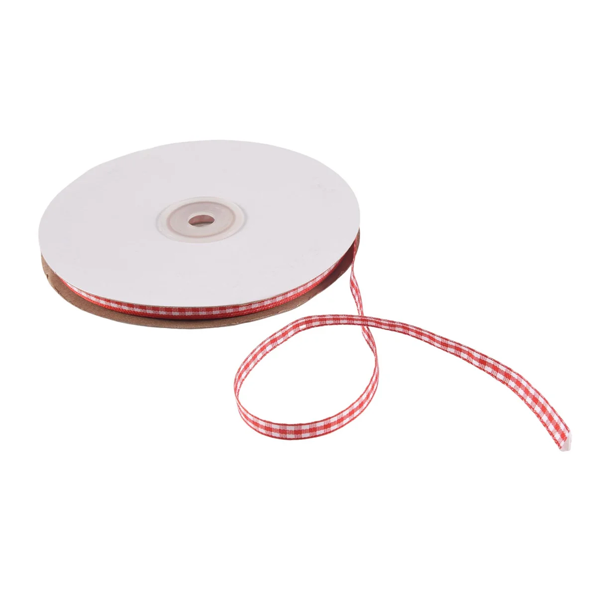 ABQR 45m Pita Gingham Panjang Gulungan Penuh untuk Kerajinan Jahit, Lebar 6mm Merah