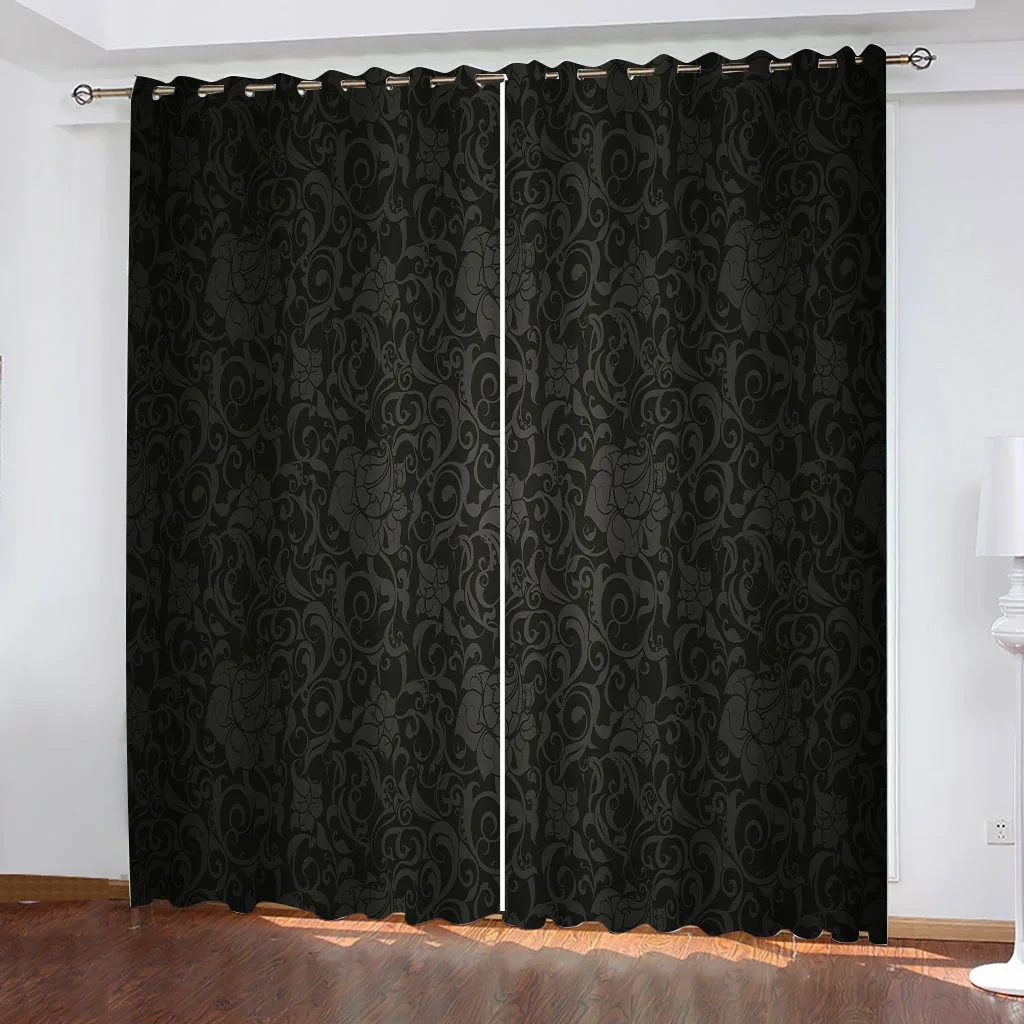 Customized Luxury Living Room Curtainsabstract Botanical Flower Print Cheap Modern Curtains For Windows Bedroom Office Kitchen