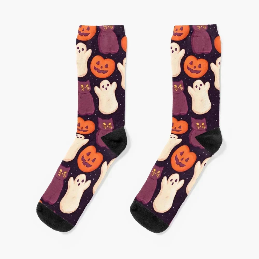 Halloween Marshmallows Dark Socks cartoon Rugby Stockings Heating sock Boy Child Socks Women's