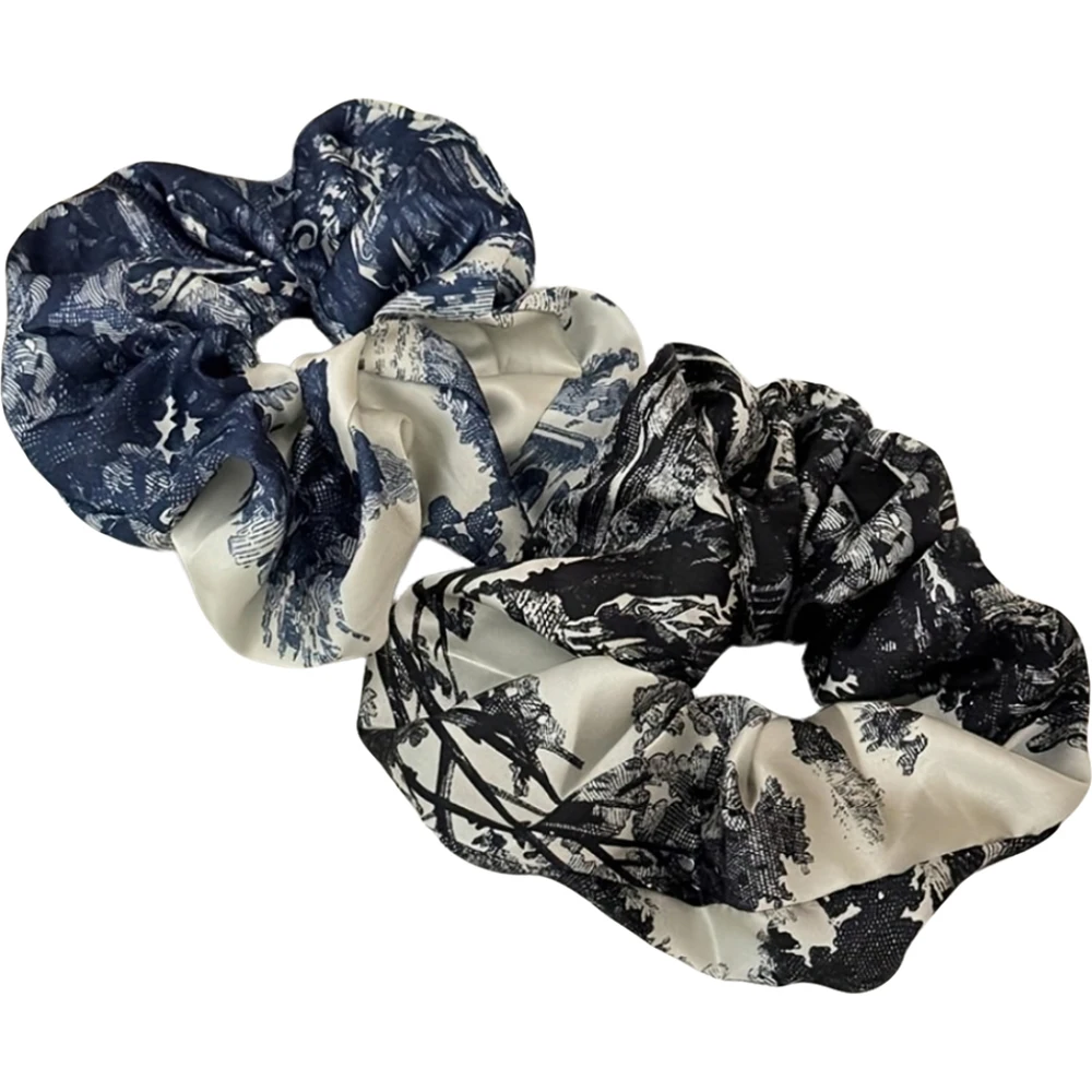 Grands attaches élastiques pour cheveux pour femmes, 1/2 pièces, motif de lavage à l'encre, porte-queue de cheval épais avec conception arrière, bandes de cheveux robustes