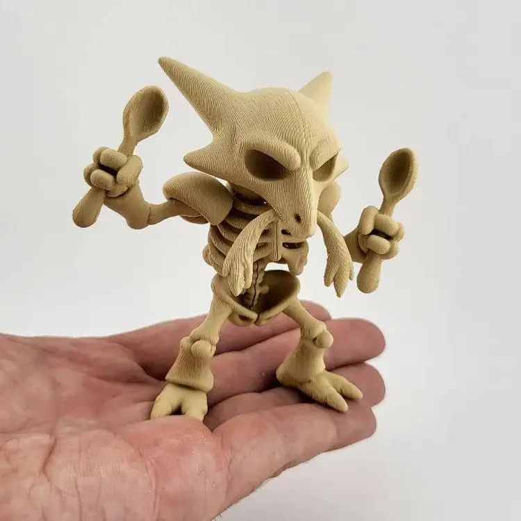 

3D Printed Pokemon Alakazam Skeleton Fossil Figurine Model Collectible Gift Desktop Decor Trendy Anime Statue