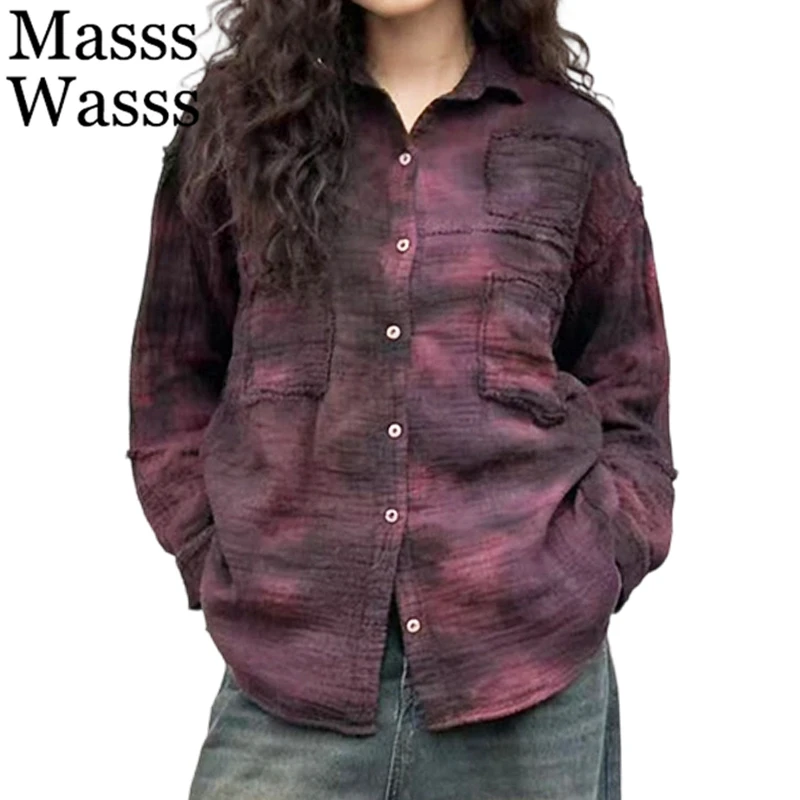 

Masss Wasss Summer British Design Loose Shirts Females 2026 Fashion Classic Elegant Tops Womens Vintage Leisure Luxury Blouses