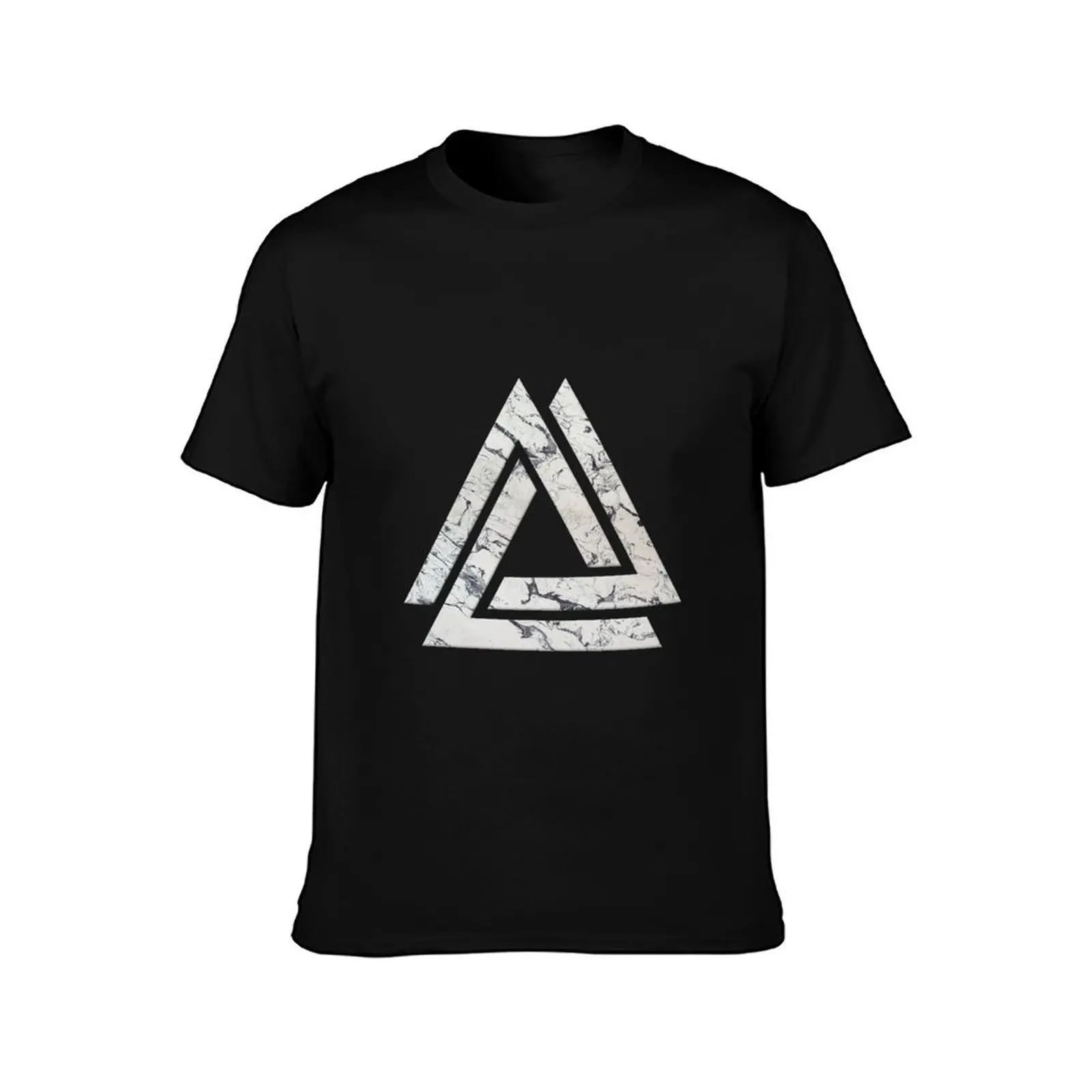 White Marble - Mountains T-Shirt Summer Casual Cotton Tee Oversized Streetwear Tops Vintage Graphic Print Unisex Men Women