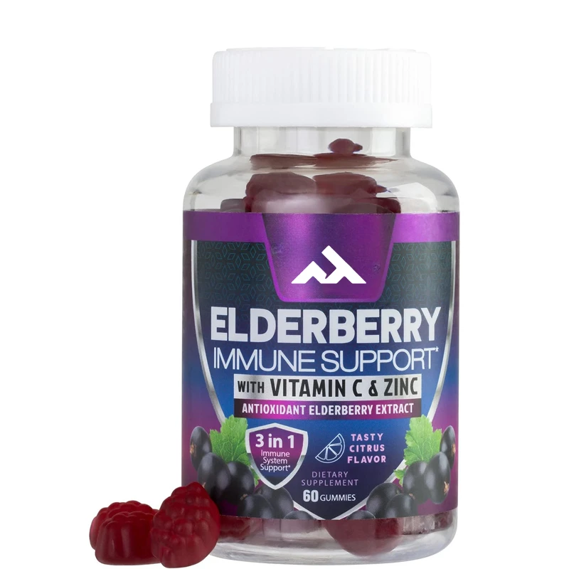 

Immune Support Gummies - Containing Elderberry Extract, Zinc, and Vitamin C Gummies, Suitable for Adults and Children-60 Gummies