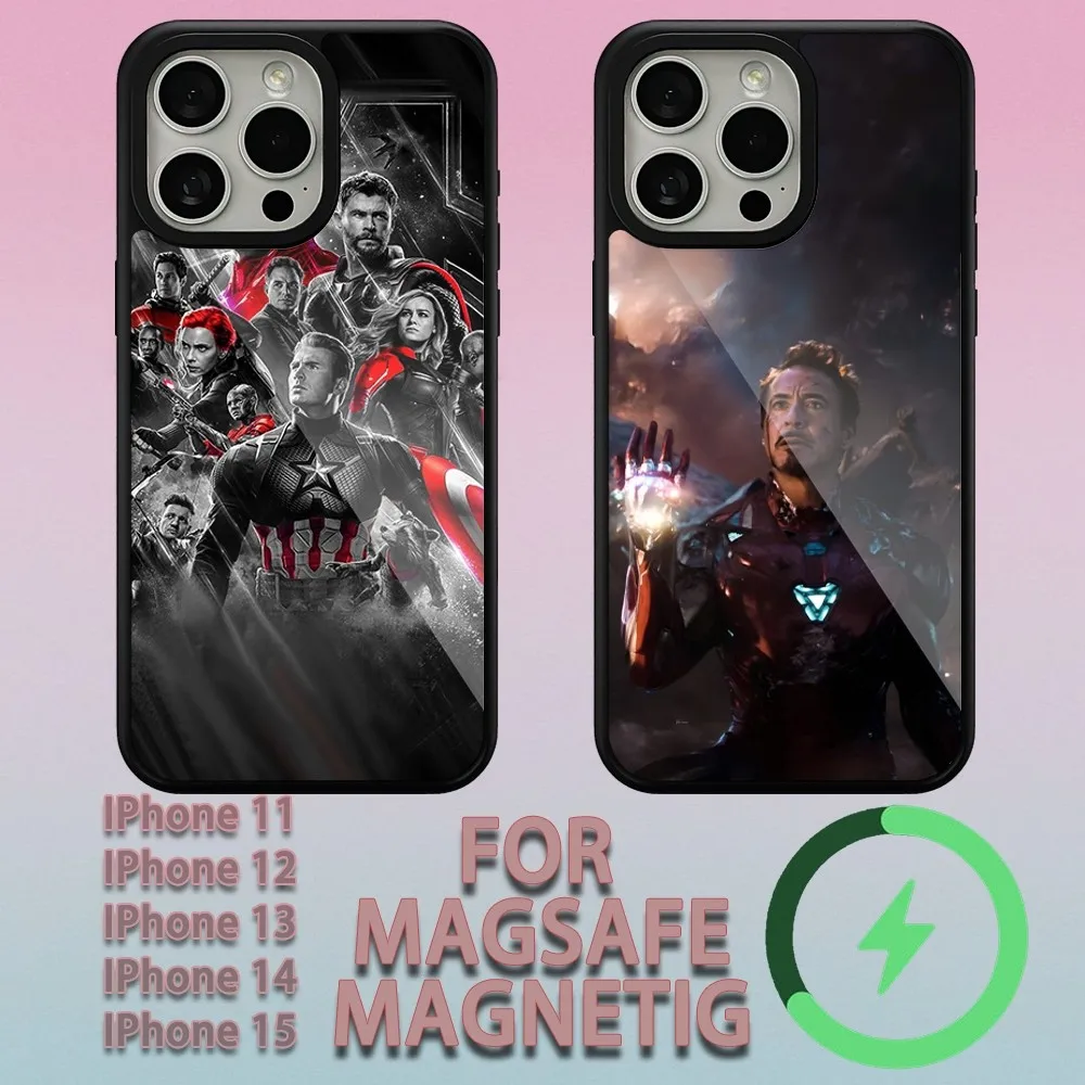 Disney Marvel iron Mans  Phone Case For iPhone 15 14 13 12 11 Pro Max Plus Magsafe Magnetic Wireless Charging Cover