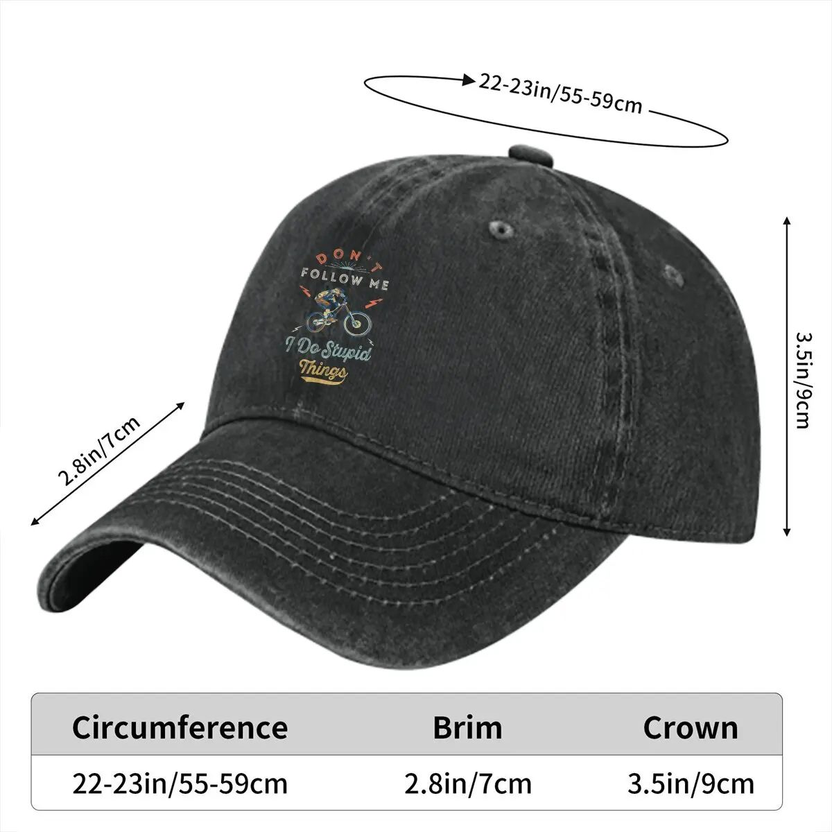 Don't Follow Me I Do Stupid Things Baseball Cap Men Hats Women Visor Protection Snapback Cycling Sport Mountain Bike Caps