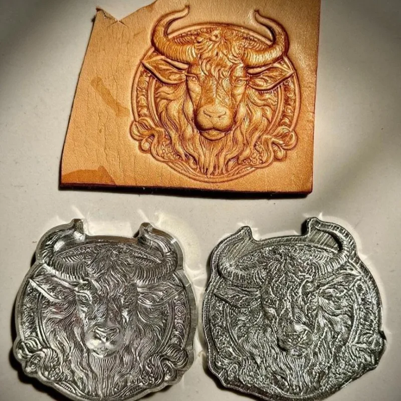 

3D Cow Head Leather Shaping Stamp Embossing Stamping Mold Leathercraft Carving Stamper Aluminum Alloy Metal Stamps Pressing