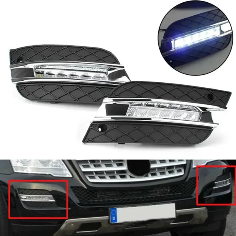 

Classy-Front LED Fog Lights DRL Daytime Running Light For Mercedes Benz ML350 W164 ML300 ML320 2010-2011