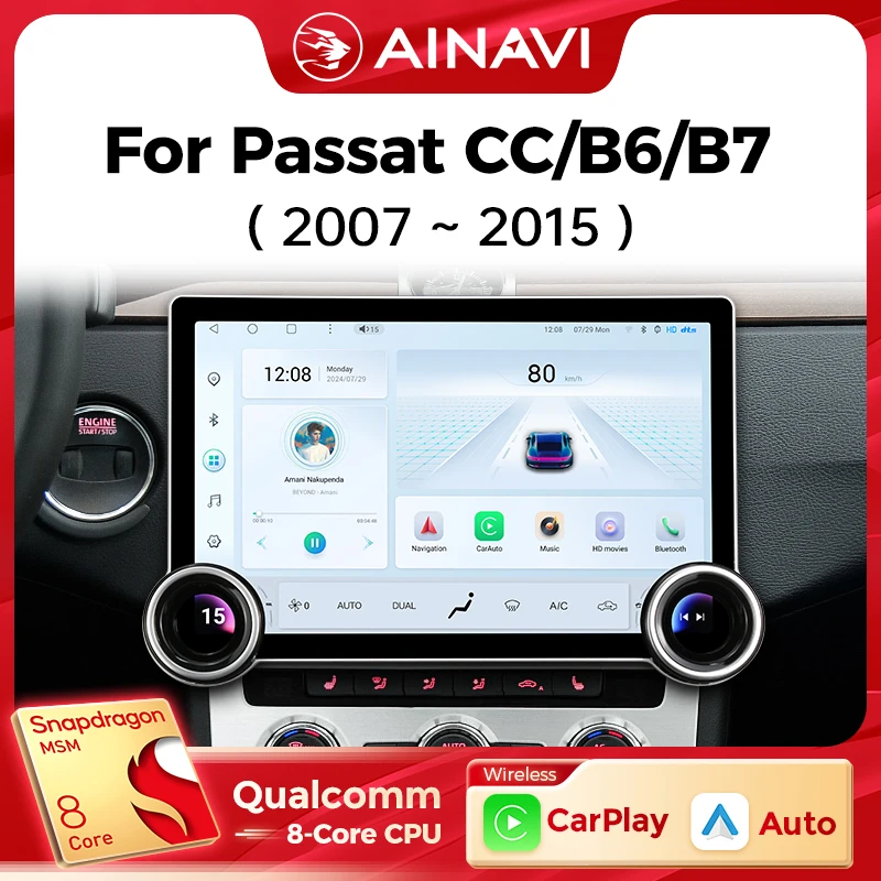 

Ainavi 11.8inch Multimedia Player For Volkswagen VW Passat B6 B7 CC 2007-2015 Carplay Android Auto Car Radio Stereo