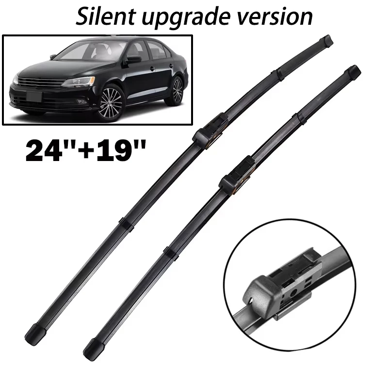 

Front Wiper Blades For VW Jetta 6 MK6 A6 Passat CC 2012 - 2018 Windshield Windscreen Window Brush 24"19" Silent upgrade