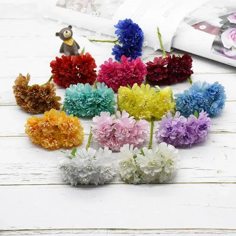 

18Pcs Silk Carnation ArtificialFlower Christmas Home Outdoor garden Wedding Holiday Party Decoration Diy Gift Candy Box Hot sale