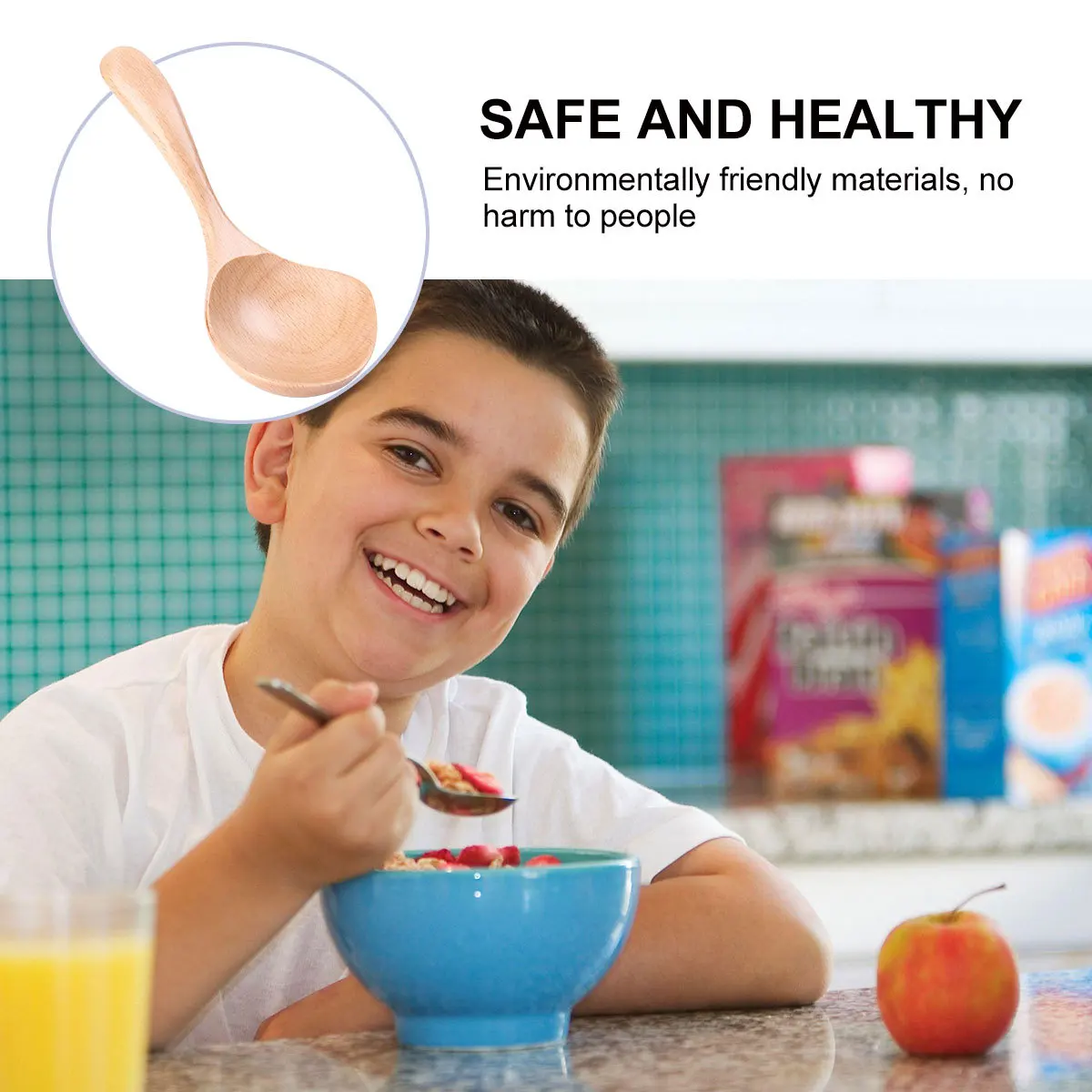 

Wooden Rice Scoop Spout Japanese Style Porcelain Safe Non Stick Ergonomic Handle Kitchen Utensil for Home Restaurant