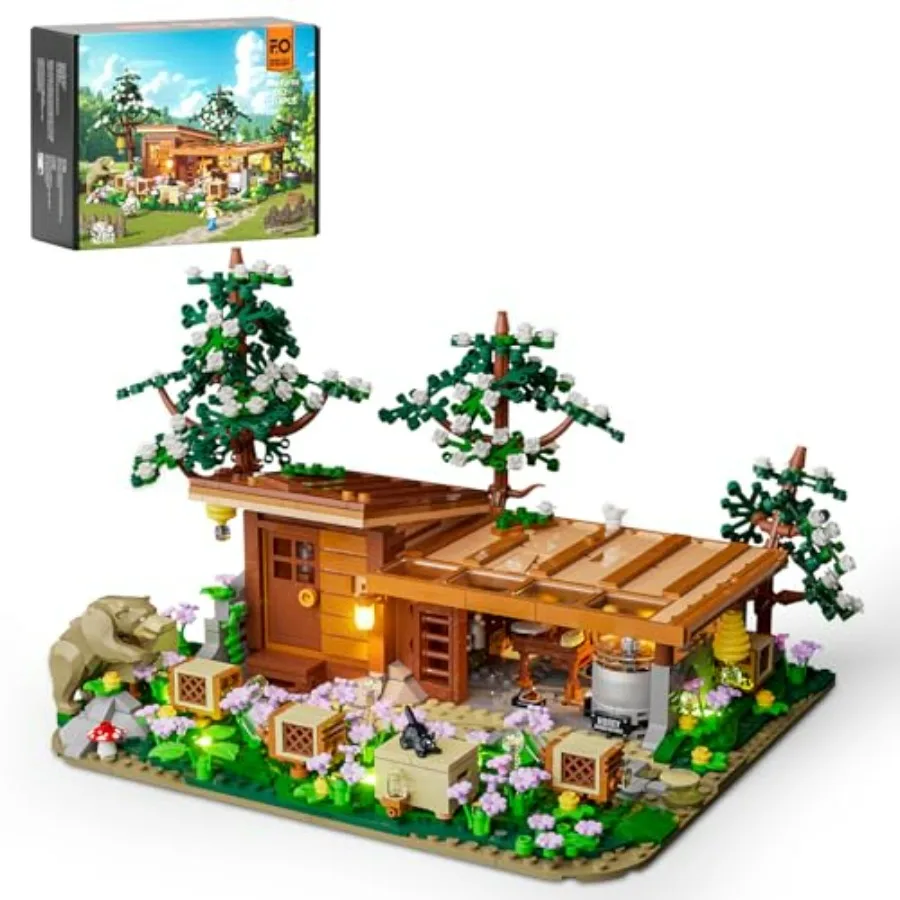 

Набор строительных блоков Bee-Farm Lighting Building-Bricks, 1274 детали, для взрослых и подростков, коллекция «Ферма: Пчелиный домик и Медовая мастерская» со светодиодной подсветкой T