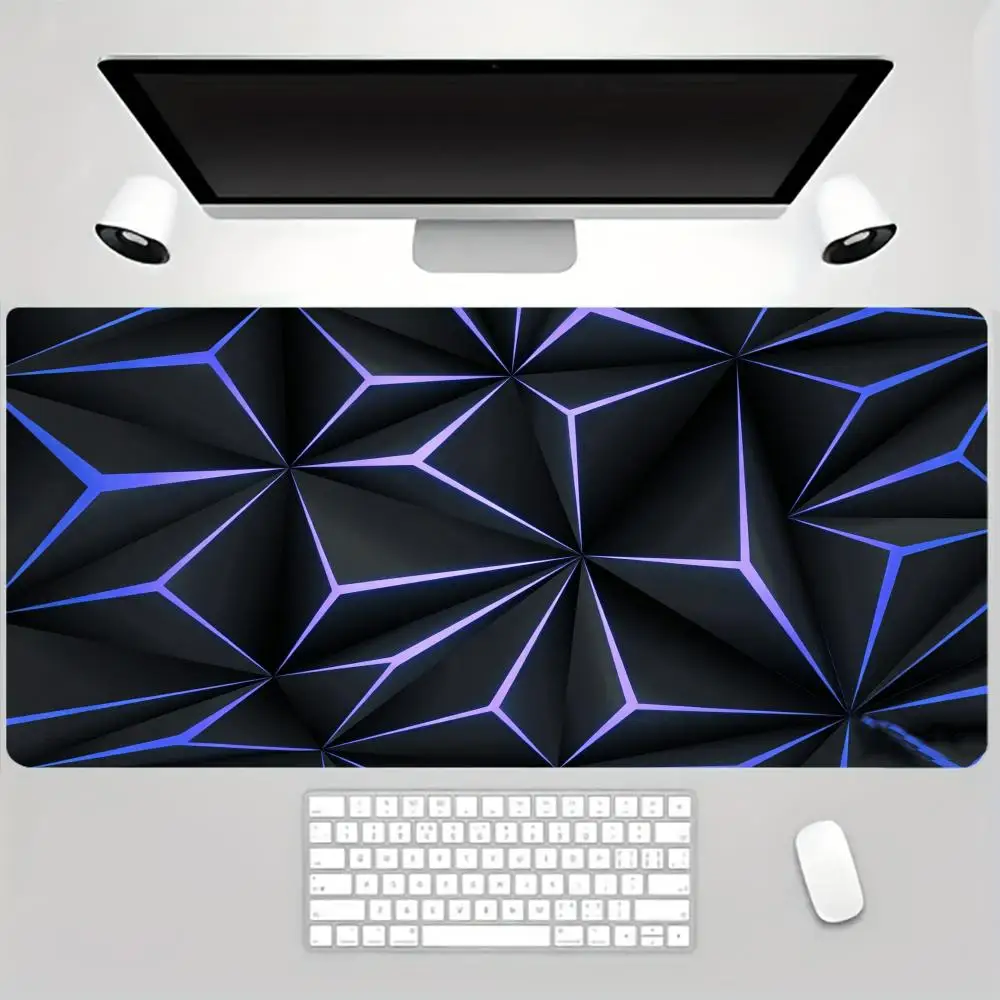 Tech Geometric Gaming Mouse Pad, Extra Large Thick Lock-edge Desk Mat, for Work & Play, Cool Aesthetic Gamer Decor