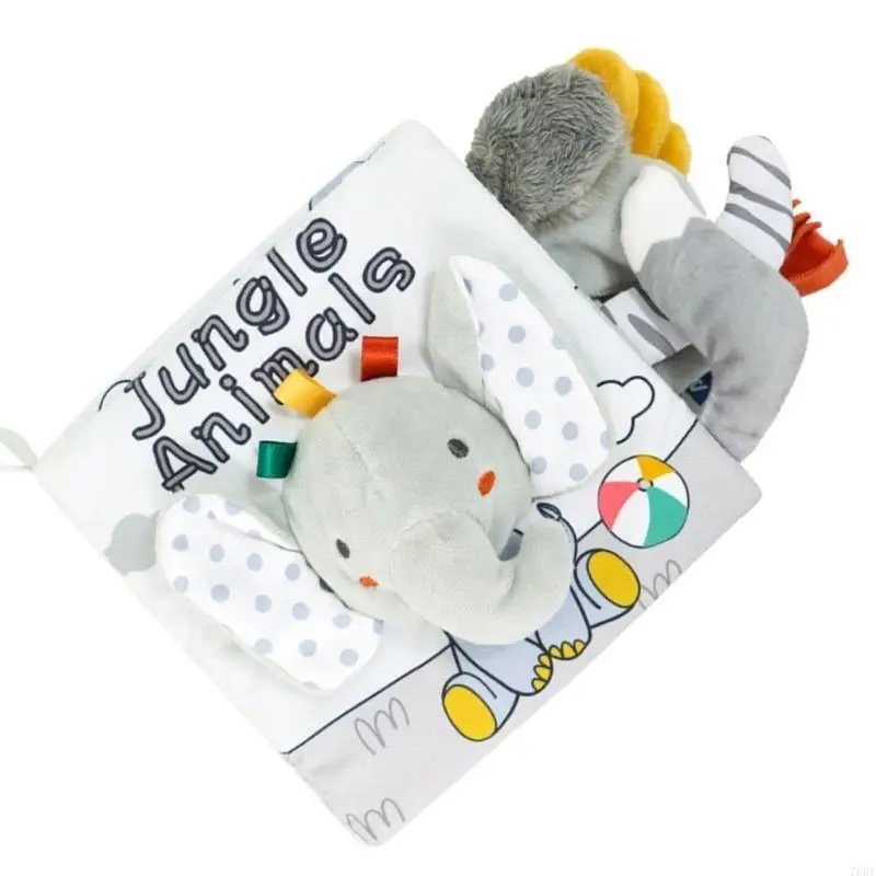 

76HF Sensory Learning Crinkle Book for Kids Cartoon Cloth Book Activity Book Education Toy Crinkle Book First Book